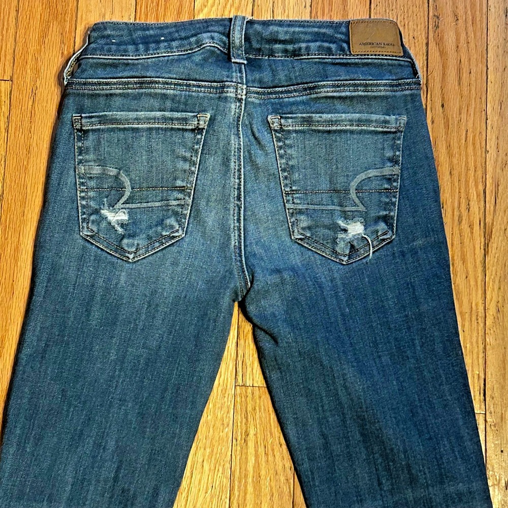 American Eagle‎ Women's Jeggings Skinny Jeans Distressed Size 4 - Picture 2 of 2